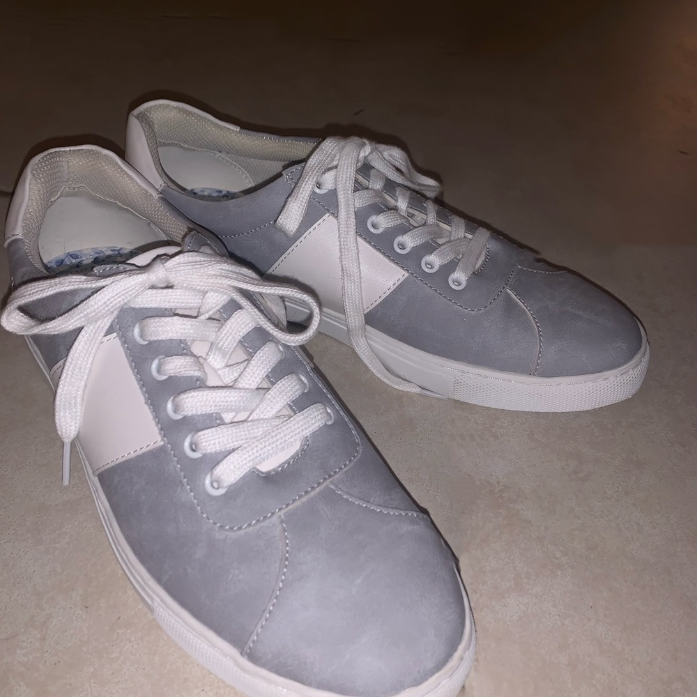 Bar III Keagan Leather Grey Suede Shoes Sneakers